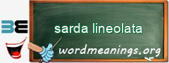 WordMeaning blackboard for sarda lineolata